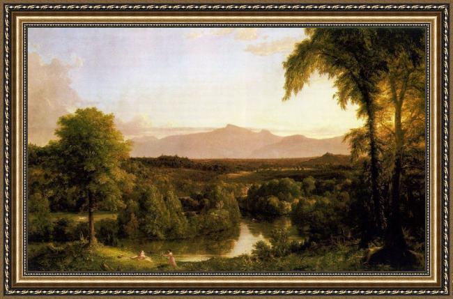 Framed Thomas Cole view on the catskill - early autumn painting