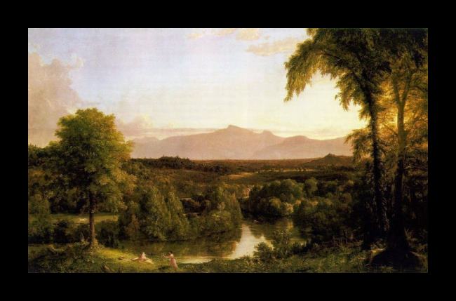 Framed Thomas Cole view on the catskill - early autumn painting