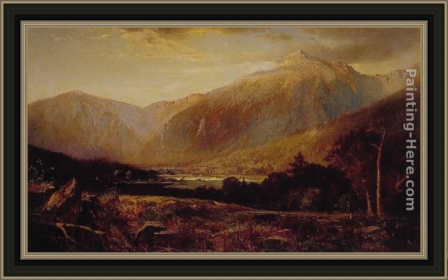 Framed Thomas Hill mount washington painting