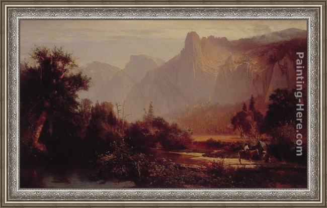 Framed Thomas Hill yosemite valley painting
