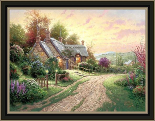 Framed Thomas Kinkade a peaceful time painting