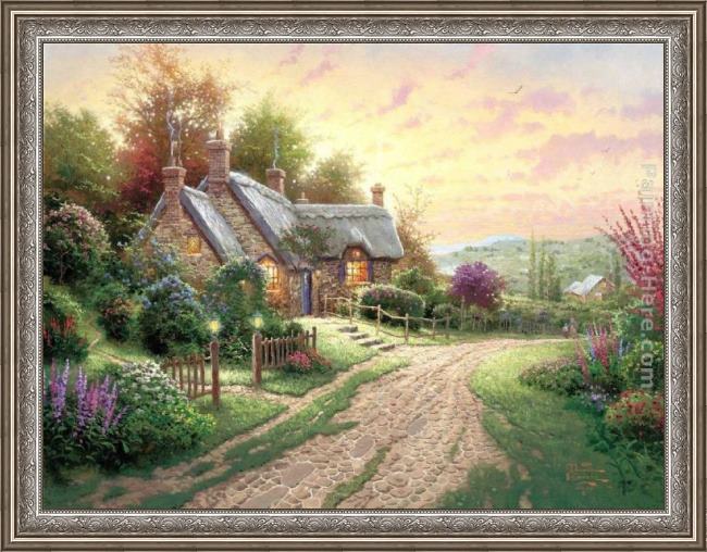 Framed Thomas Kinkade a peaceful time painting