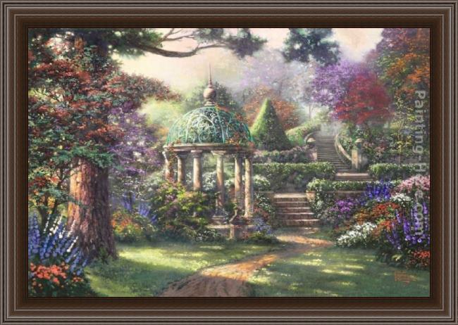 Framed Thomas Kinkade gazebo of prayer painting