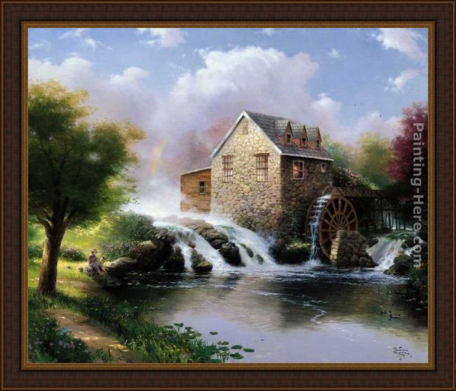 Framed Thomas Kinkade the blessings of summer painting