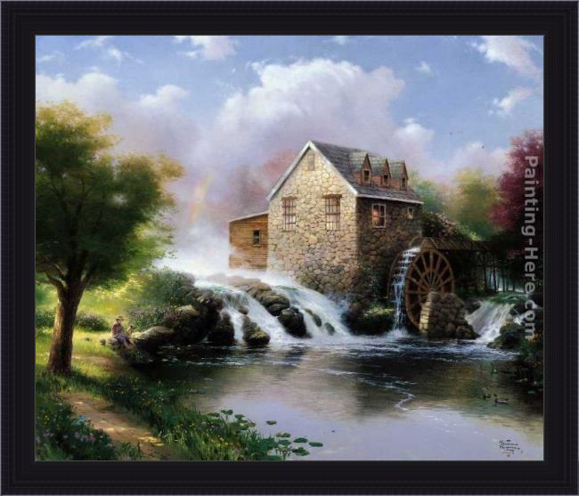 Framed Thomas Kinkade the blessings of summer painting