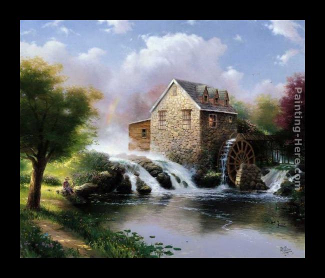 Framed Thomas Kinkade the blessings of summer painting