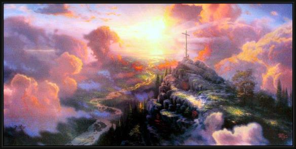 Framed Thomas Kinkade the cross painting