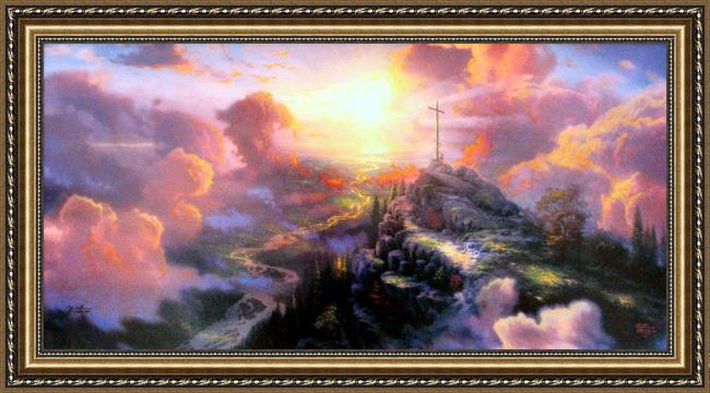 Framed Thomas Kinkade the cross painting