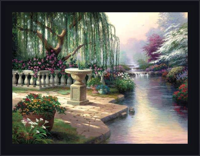 Framed Thomas Kinkade the hour of prayer painting