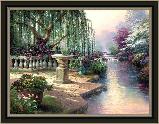 Framed Thomas Kinkade the hour of prayer painting