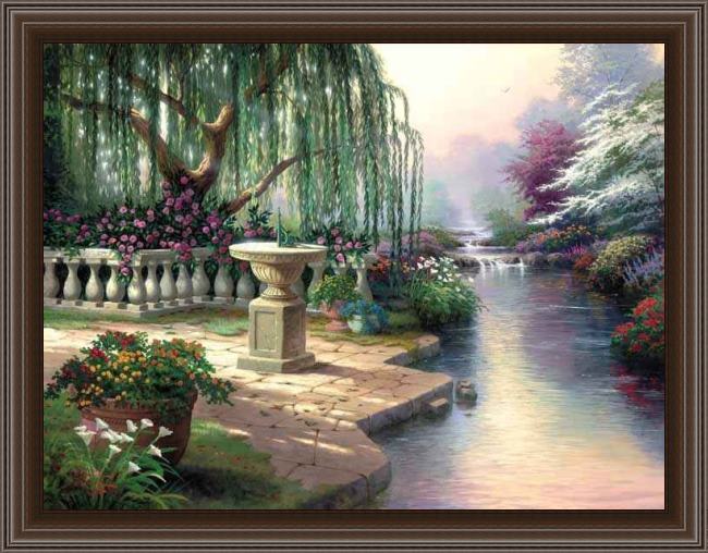 Framed Thomas Kinkade the hour of prayer painting