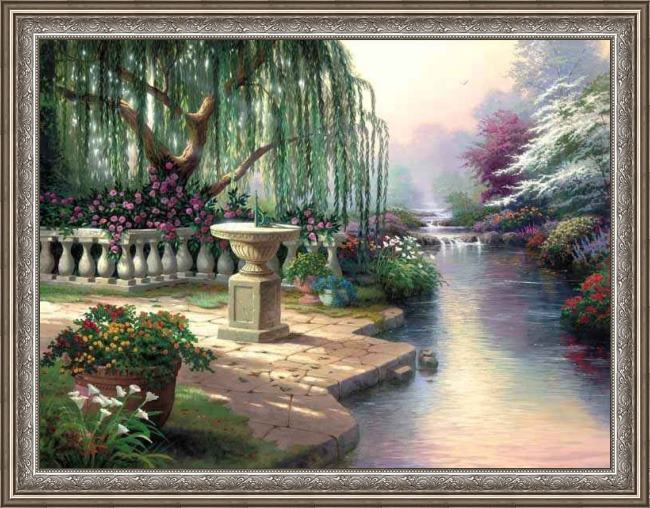 Framed Thomas Kinkade the hour of prayer painting