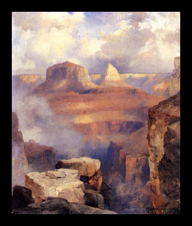 Framed Thomas Moran grand canyon painting