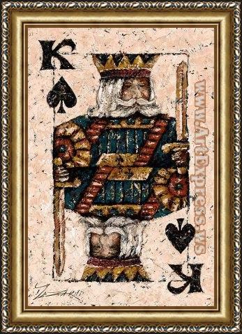 Framed Trevor Mezak king of spades painting
