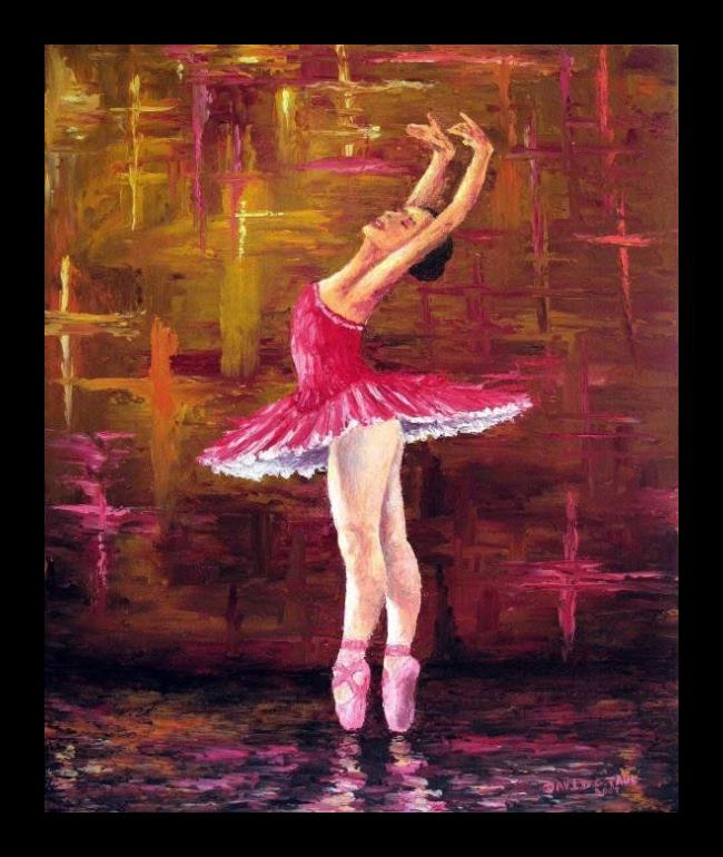 Framed Unknown ballerina painting