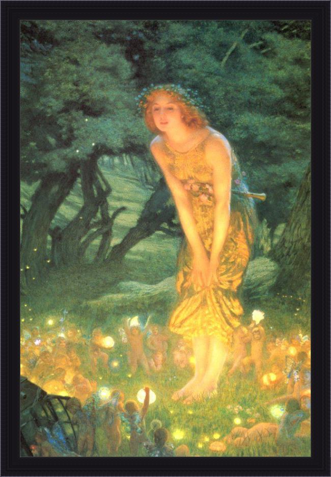 Framed Unknown mid-summer's eve by edward robert hughes painting