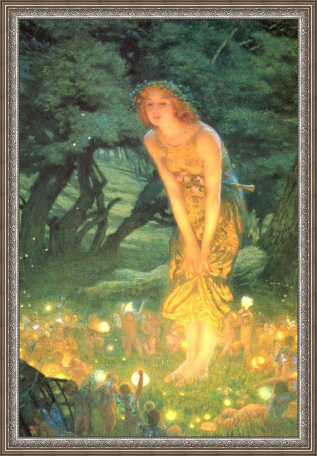 Framed Unknown mid-summer's eve by edward robert hughes painting