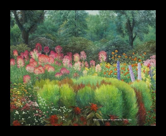 Framed Unknown nature garden by terry xu painting