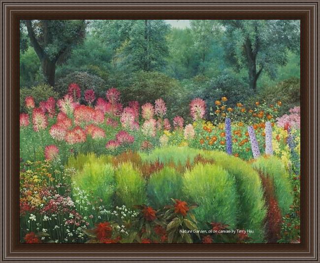 Framed Unknown nature garden by terry xu painting