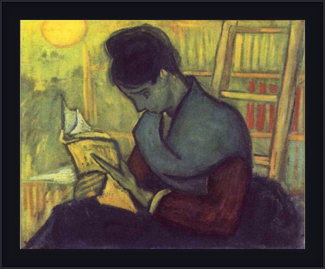 Framed Vincent van Gogh a novel reader painting