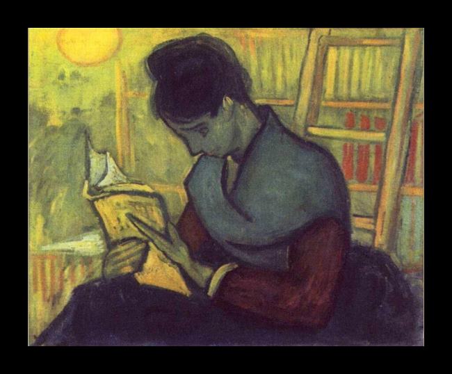 Framed Vincent van Gogh a novel reader painting