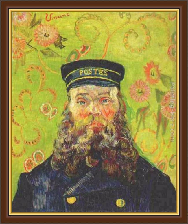 Framed Vincent van Gogh portrait of the postman joseph roulin painting