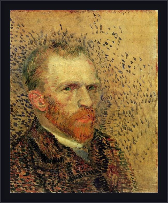 Framed Vincent van Gogh self portrait painting