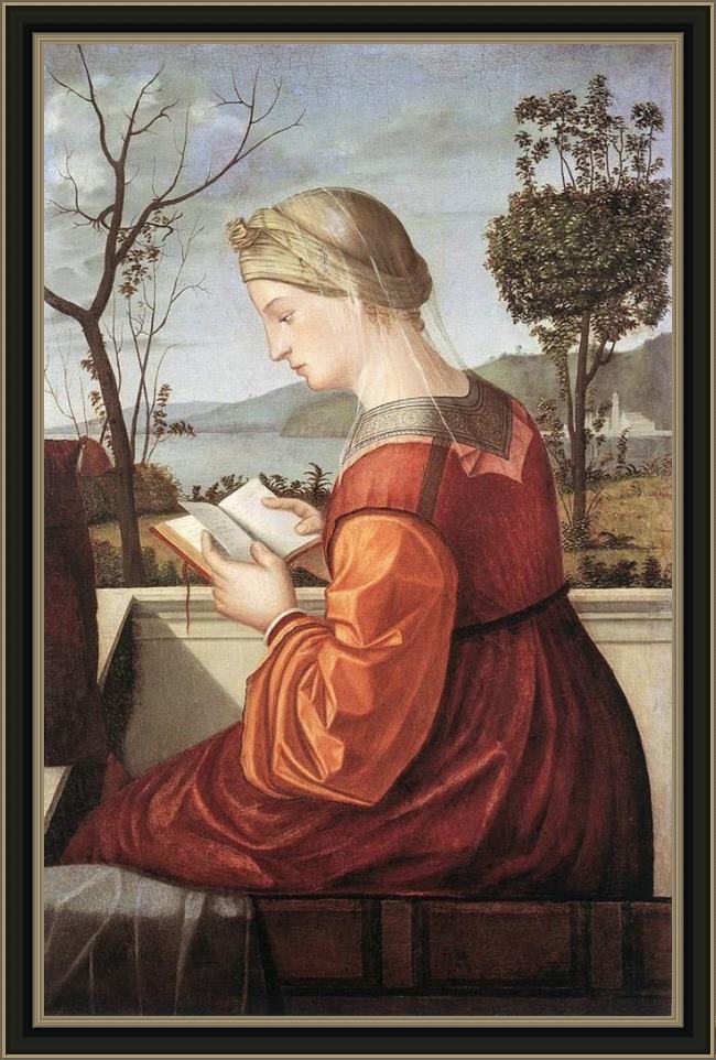 Framed Vittore Carpaccio the virgin reading painting