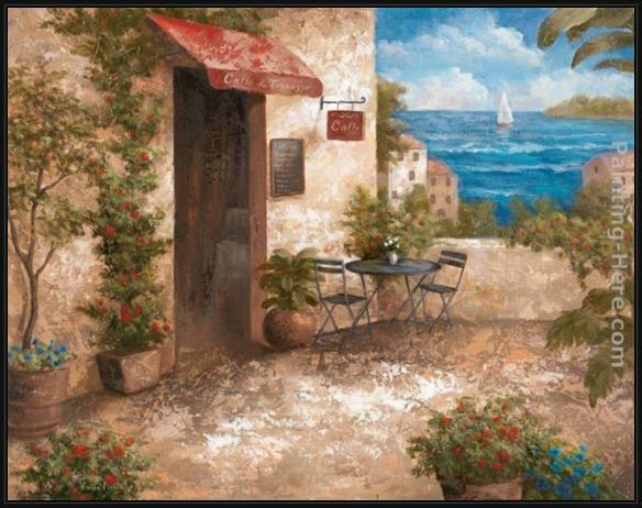 Framed Vivian Flasch caffe di terrazo painting