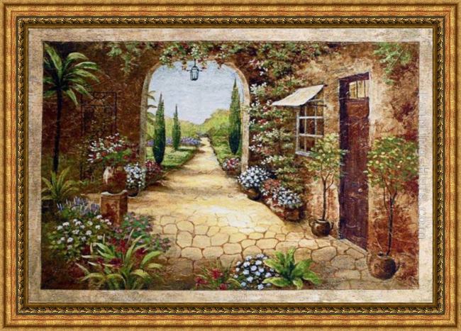 Framed Vivian Flasch secret garden i painting
