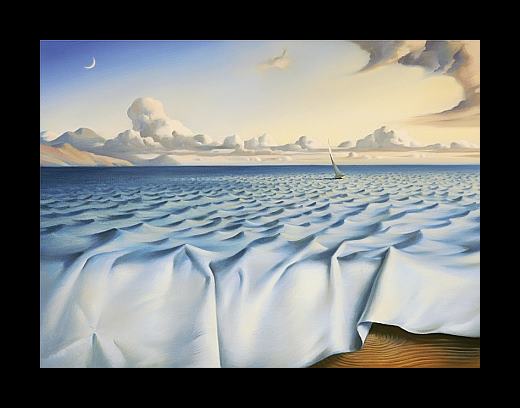 Framed Vladimir Kush ripples in the ocean painting