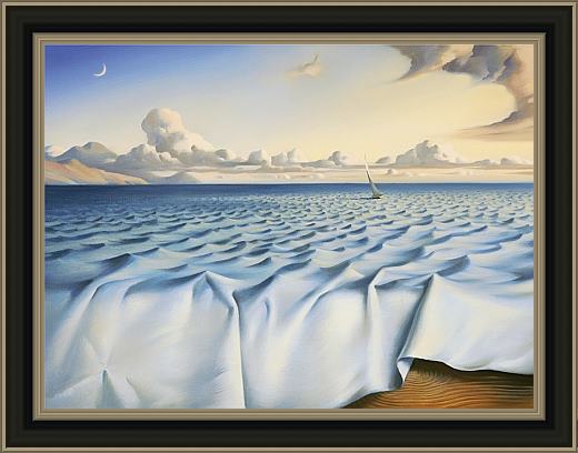Framed Vladimir Kush ripples in the ocean painting