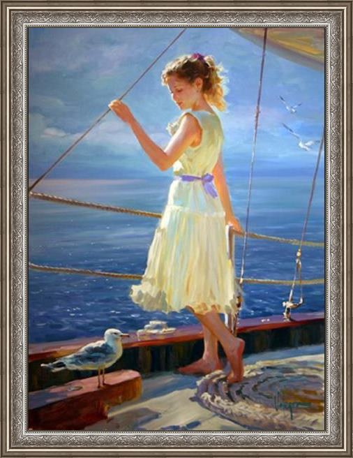 Framed Vladimir Volegov bon voyage painting