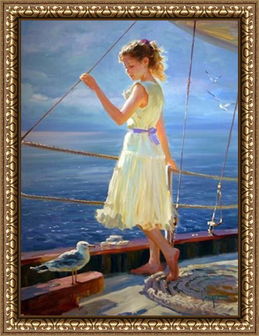 Framed Vladimir Volegov bon voyage painting