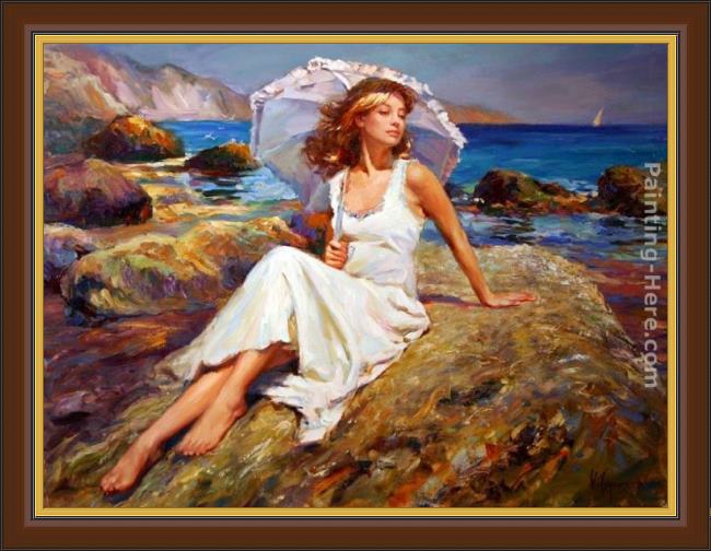 Framed Vladimir Volegov by the seaside painting