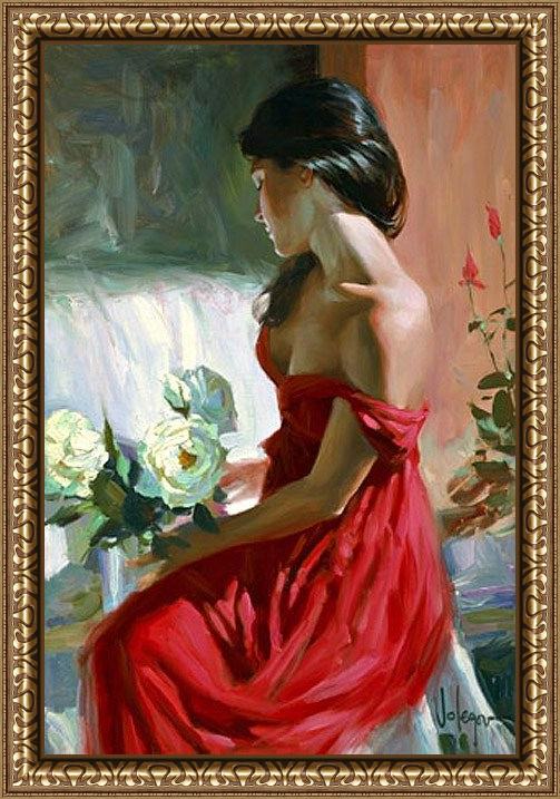 Framed Vladimir Volegov from a rose painting