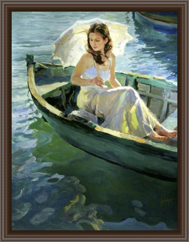 Framed Vladimir Volegov on the lake painting