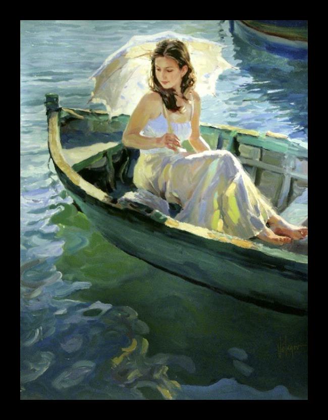 Framed Vladimir Volegov on the lake painting