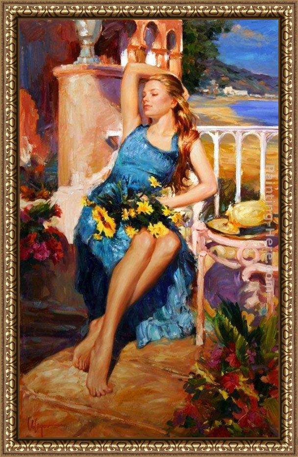 Framed Vladimir Volegov restful afternoon painting
