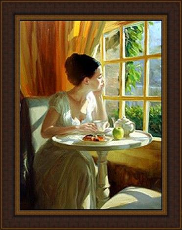 Framed Vladimir Volegov sunny breakfast painting