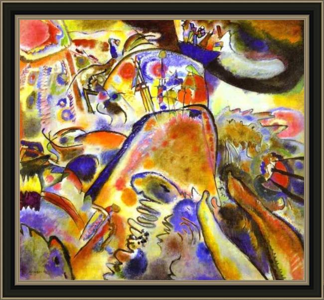 Framed Wassily Kandinsky small pleasures painting