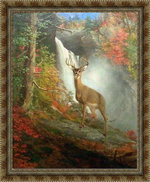 Framed William Beard majestic stag painting