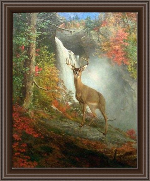 Framed William Beard majestic stag painting