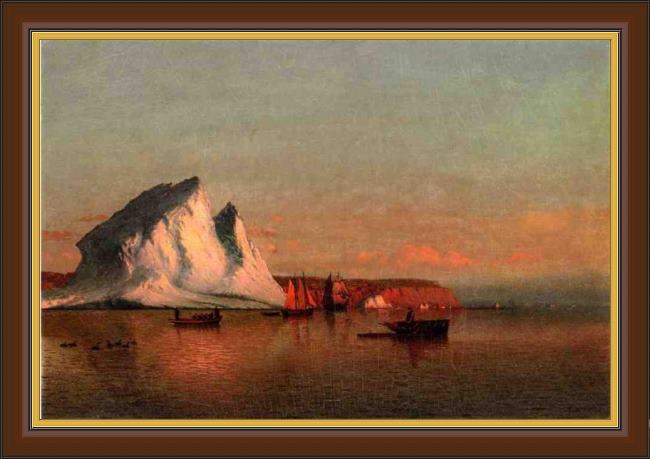 Framed William Bradford a calm afternoon, the coast of labrador painting