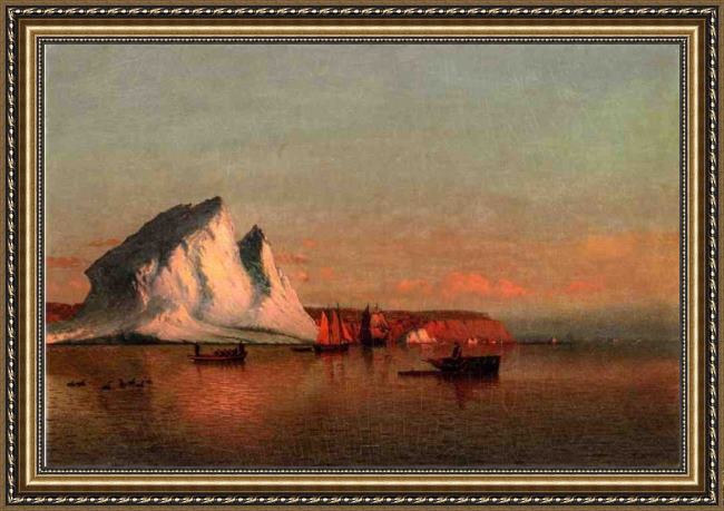 Framed William Bradford a calm afternoon, the coast of labrador painting