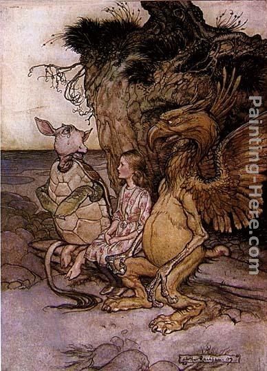 Arthur Rackham Alice in Wonderland The Mock Turtle's Story Painting 50% ...