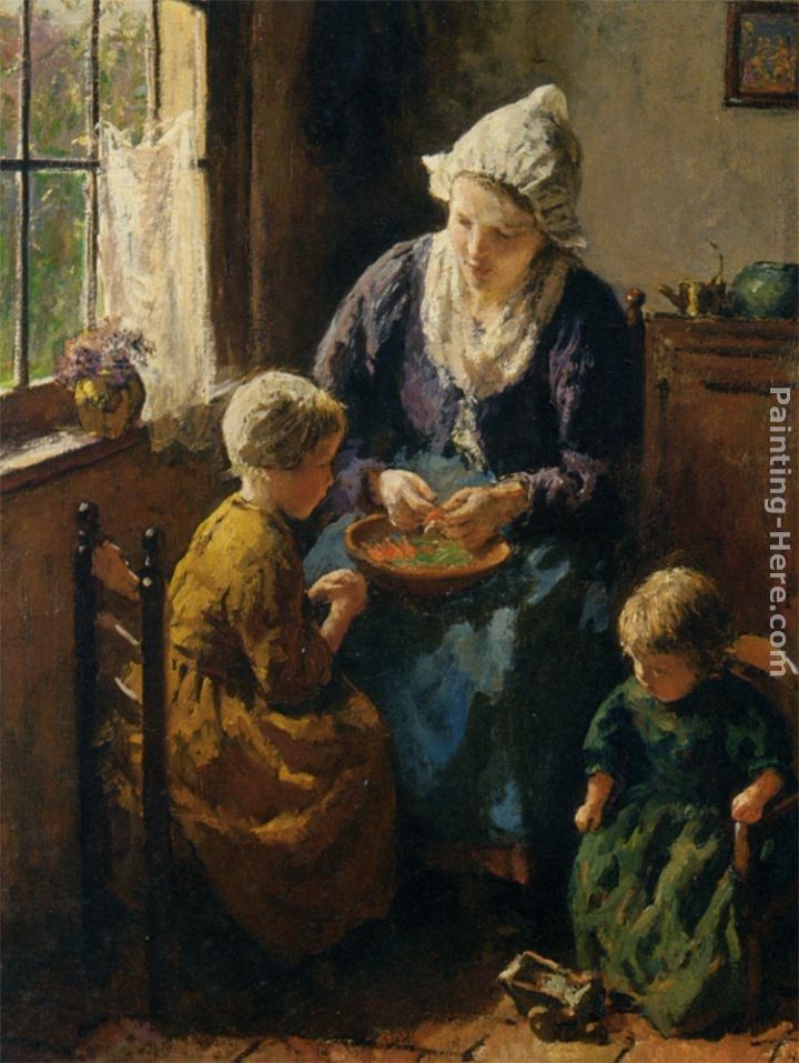 Bernard Jean Corneille Pothast Mothers Little Helpers Painting 50% off ...