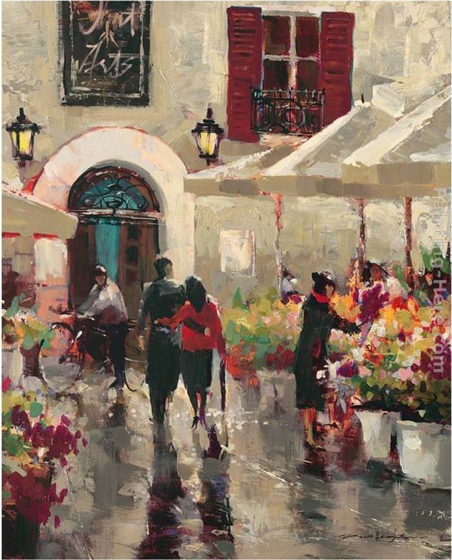 Brent Heighton Rue de Fleurs Painting 50% off - ArtExpress.ws