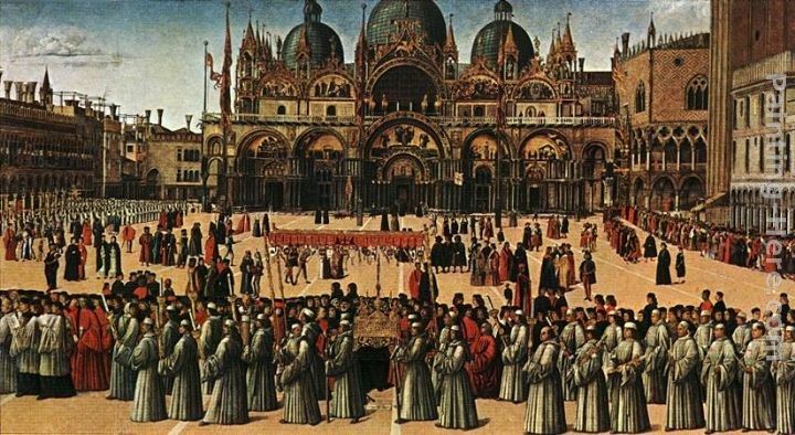 Gentile Bellini Procession in Piazza S. Marco Painting 50% off ...