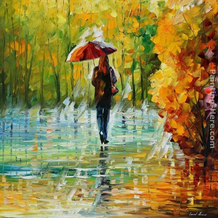 Leonid Afremov THE BEAUTY OF THE RAIN Painting 50% off - ArtExpress.ws